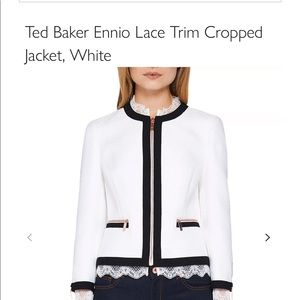 Never been worn Ted Baker cropped lace trim jacket
